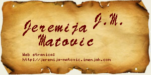 Jeremija Matović vizit kartica